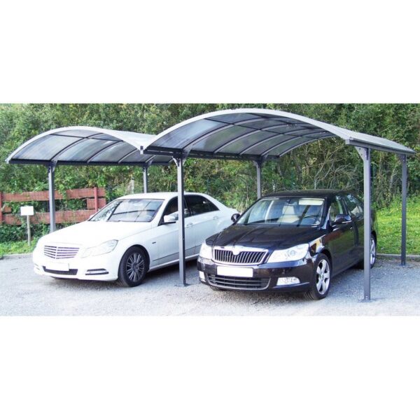 Carport 2 voitures en aluminium et polycarbonate 6mm