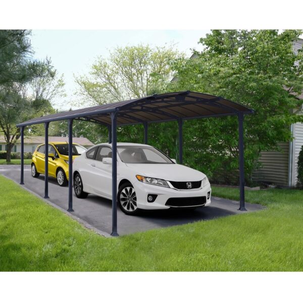 Carport en aluminium ARCADIA 8500 26,4 mètres carré gris