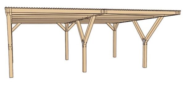 Carport double WEKA 609 imprégné 604 x 621 cm – Image 3