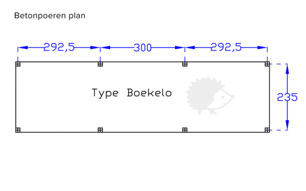 Abri de jardin Boekelo Mélèze Douglas Brut 900 x 340 cm – Image 3