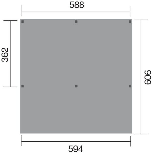 Carport double WEKA 609 imprégné 604 x 621 cm – Image 5