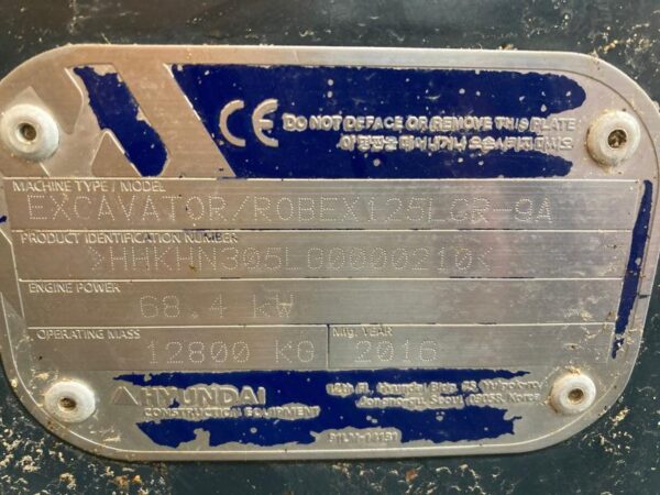 Pelle à chenilles Hyundai R125 LCR-9A – Image 5