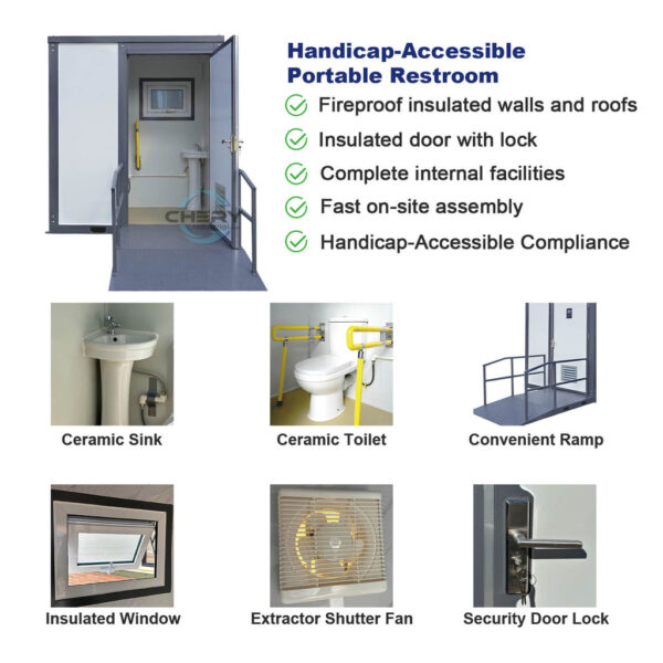 Toilettes portables accessibles aux personnes handicapées – Image 3