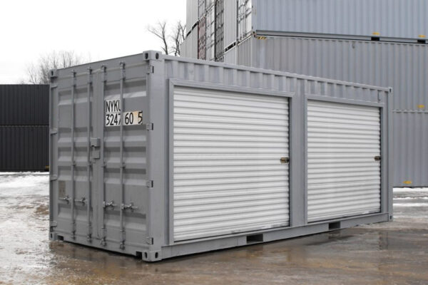 Conteneur de stockage 20 pieds avec 2 portes roulantes