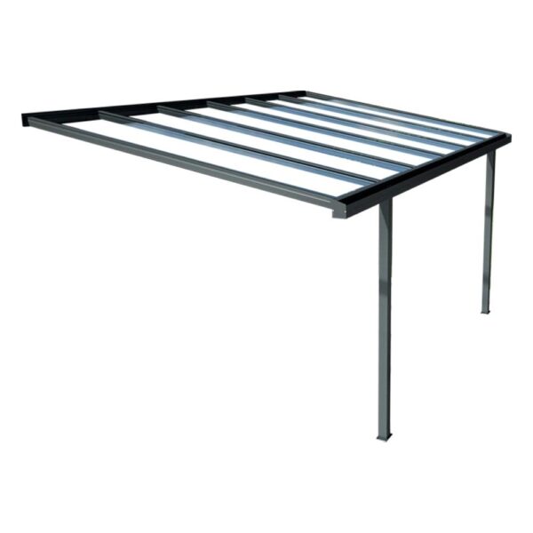 Abris de voiture en aluminium adossé avec toiture – Image 2