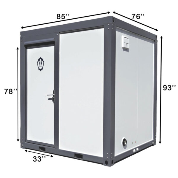 Toilettes portatives avec douche à porte en éventail – Image 3