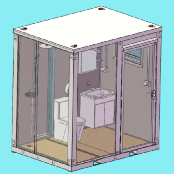 Toilettes portatives avec rideau de douche – Image 13