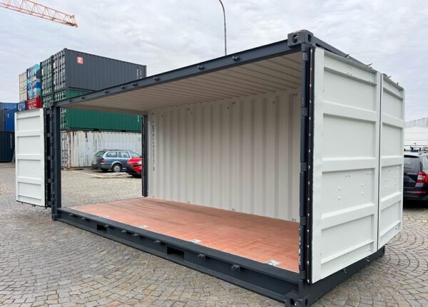 Conteneur latéral ouvert 20′ RAL 7016